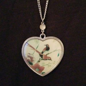 Heart bird neckace
